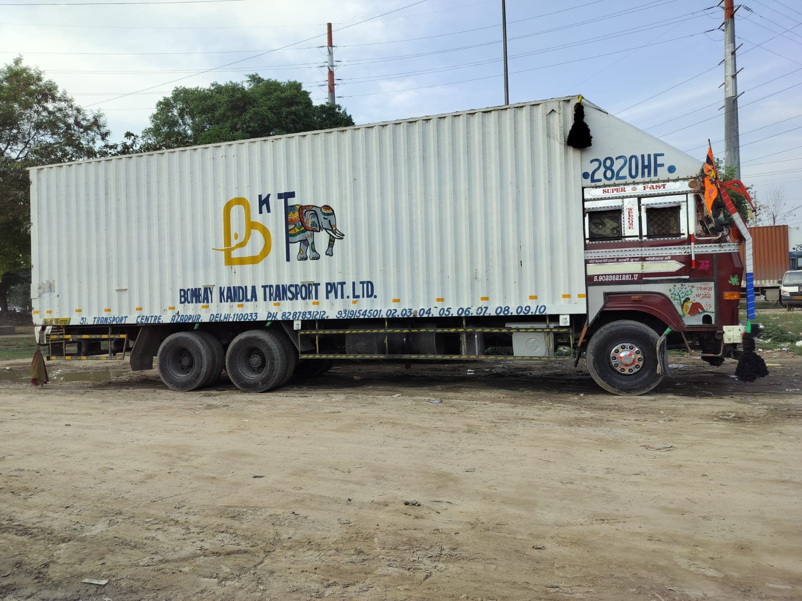 BKT container truck on a national highway